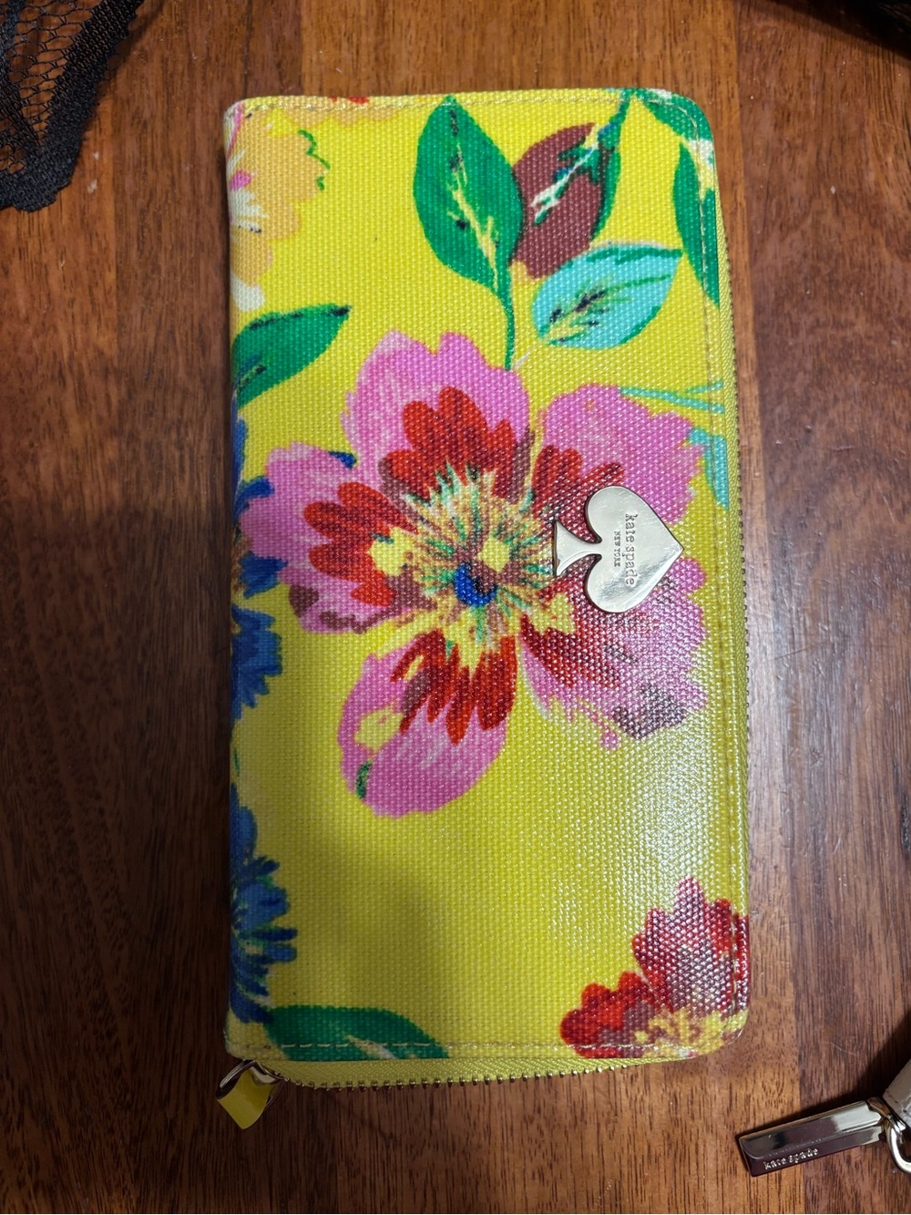 Kate spade yellow floral wallet